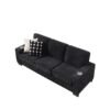 Modern Sofa 3 Seater Compressed Couch With Cup Holders - Black - Image 15