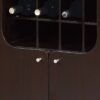 Wine Cabinet With Two Doors Removeable Wine Bottle Rack Metal Wine Glass Racks Four Shelves - Red Cocoa - Image 3
