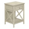 Accent End Table, 2 Tier, Storage Drawer, Transitional - White - Image 14