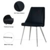 Modern Velvet Dining Chair With Chrome Metal Legs For Home And Office (Set of 4) - Black - Image 5