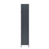 Modern Steel Display Cabinet With Glass Doors And LED Lights, 5 Tier Steel Barrister Bookcase For Home Or Office - Black - Image 10