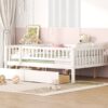 Full Size Daybed Bed With Two Drawers - White - Image 14