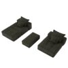 Modern Oversized Modular Sectional Sofa With Ottoman, Seat, Chaise Lounge And Armrest, Sparkling Chenille Fabric Soft Cushion Sofa With 4 Pillows, 4 Pieces Diy Combination Tufted Sofa, No Assembly Required - Black - Image 22