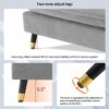 L Shaped Convertible Sectional Sofa 4 Seat Tufted Couch Set With Two Tone Adjust Legs Cloud Movable Ottoman - Gray - Image 21