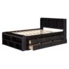Full Bed With Bookcase Headboard, Under Bed Storage Drawers And Bed End Storage Case - Espresso - Image 11