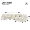 U Shaped Sectional Sofa 6 Seat Couch Set With Oversized Ottoman, Hidden Armrest Storage And Cup Holders USB Charging Ports Wide Seat Sofa - Off White - Image 18