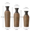 3 Piece Set Of Decorative Floor Vases, Classic And Neat Floor Vases With High Independent Flower Racks, Artificial Vine Vases, Home Decoration Flower Racks - Beige / Black - Image 3