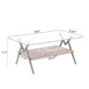 Rectangle Coffee Table With Tempered Glass Top And Metal Legs, Modern Table For Living Room, Transparent Glass - Dark Brown - Image 3
