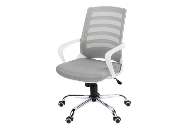 Office Chair, Adjustable Height, Swivel, Ergonomic, Armrests, Contemporary Stylish - White