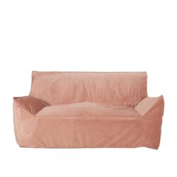 Fila - Velveteen 2 Seater Oversized Bean Bag Chair With Armrests - Pink