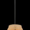 Essence - Single Lights Pendant With Shade - Black / Rattan - Image 2