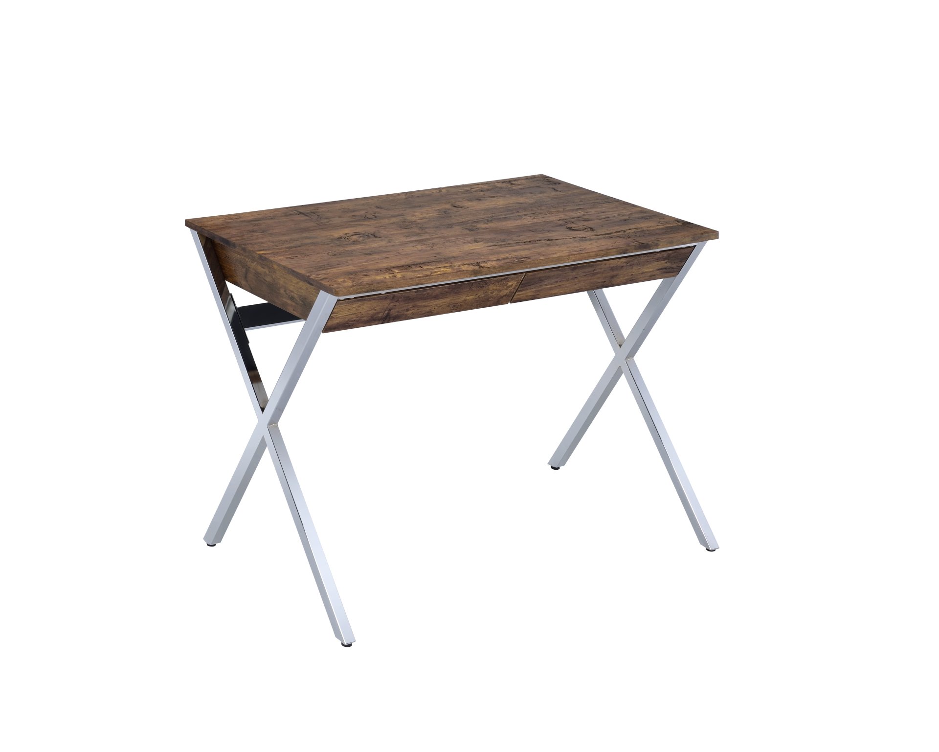 Callers - Weathered Writing Desk - Chrome / Oak - Image 6