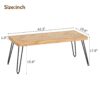 Modern Coffee Table Tea Table, Cocktail Table With With Chevron Pattern & Metal Hairpin Legs For Living Room - Natural - Image 7