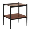 Modern Rectangle End Table (Set of 2) With Tempered Glass Tabletop And Layer - Brown - Image 7