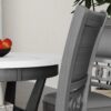 5 Piece Dining Round Table Set With One Faux Marble Top Dining Table And Four Pu-Leather Chairs - Gray - Image 6