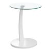 C-Shaped Accent Table Clear Tempered Glass For Living Room - White - Image 8