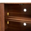 Contemporary Sideboard Storage Cabinet TV Stand With Wave Pattern - Walnut - Image 7