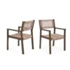 Outdoor Dining Chair (Set of 2), Patio Chairs - Gray / Light Brown - Image 4