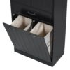Stylish Bathroom Storage Cabinet With 2 Laundry Baskets And Drawer - Black - Image 20