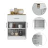 Pantry Organizer Cabinet One Drawer, Two Interior Shelves, Two Doors - White / Light Oak - Image 3