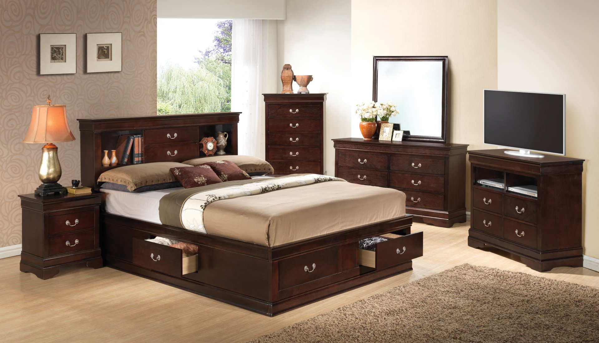 Louis Phillipe - Full Storage Bed - Cappuccino - Image 2