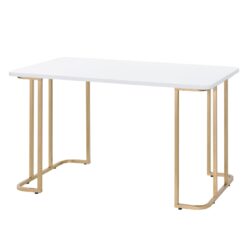Estie - Writing Desk - White / Gold