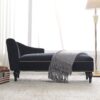 Velvet Chaise Lounge, Button Tufted Right Arm Facing Lounge Chair With Nailhead Trim For Living Room - Black - Image 16