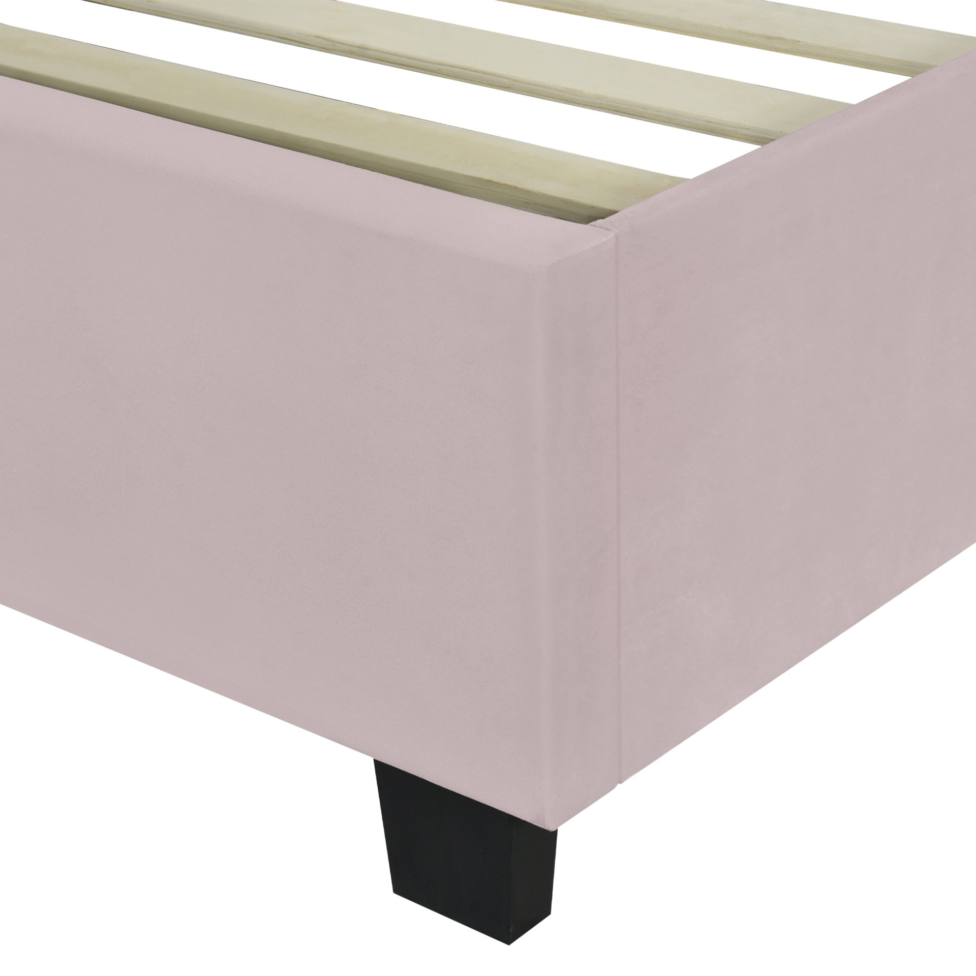 Full Size Upholstered Platform Bed With Big Headboard - Pink - Image 11