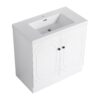 Modern Bathroom Vanity With Resin Sink & Soft Close Cabinet Doors, Durable - White - Image 13