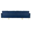 Elegant Convertible L - Shape Sectional Sofa Couch With Movable Ottoman, Velvet Upholstery - Blue - Image 18