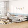 Full Over Full Metal Bunk Bed With Trundle - Silver - Image 14
