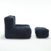 Modern Indoor Fluffy Bean Bag Chair With Memory Foam And Ottoman Super Soft Velvet - Blue - Image 16