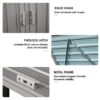 Garbage Bin Shed Stores 3 Trash Cans Metal Outdoor Bin Shed For Garbage Storage, Stainless Galvanized Steel, Bin Shed For Garden Yard Lawn - Gray - Image 4