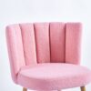 Modern Dining Chair (Set of 2) With Iron Tube Wood Color Legs, Shorthair Cushions And Comfortable Backrest, Suitable For Dining Room, Living Room, Cafe, Simple Structure - Light Pink - Image 11