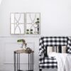 Rectangular Wooden Wall Mirrors With Distressed Frame, Vertical Or Horizontal, Home Decor For Living Room (Set of 2) - White - Image 3