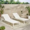 Outdoor Chaise Lounge Chair (Set of 2), Adjustable Outside Chair, All Weather Use UV Resistant 400Lbs Weight Capacity - White - Image 13