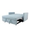 Loveseat Sleeper Pull Out Couch 3 In 1 Sofa Bed Adjustable Backrest - Light Blue - Image 5