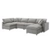 Modern Modular Cloud Sofa Bed, 6 Seat Chenille Sectional Couch Set With Ottoman, Free Combination, Convertible U Shaped Sleeper Sofa - Gray - Image 4