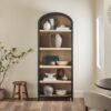 Modern 5 Shelf Open Arched Bookshelf - Black - Image 8