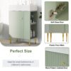 Bathroom Vanity, Combo Cabinet, Bathroom Storage Cabinet, Single Ceramic Sink, Right Side Storage - Green - Image 4