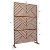 Rusty Outdoor & Indoor Freestanding Metal Privacy Screen, Decorative Privacy Fence Panels For Deck, Balcony, Patio - Rust Red - Image 3