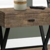 Accent Side Table, Storage Drawer, Contemporary & Modern - Brown - Image 2