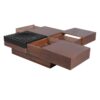 Italian Retro Inspired Acacia Wood Storage Coffee Table - Brown / Black - Image 12