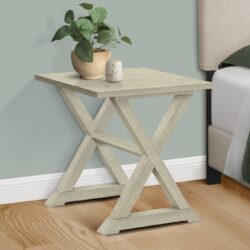 Accent End Table, Square, Transitional - White