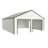 Double Garage Metal Shed With Side Entry Door, Can Storage Power Tools, Motorized Machinery, Farm Equipment, Pick Up Truck - Cream - Image 4
