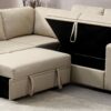 Sectional Sofa Bed - Beige - Image 6