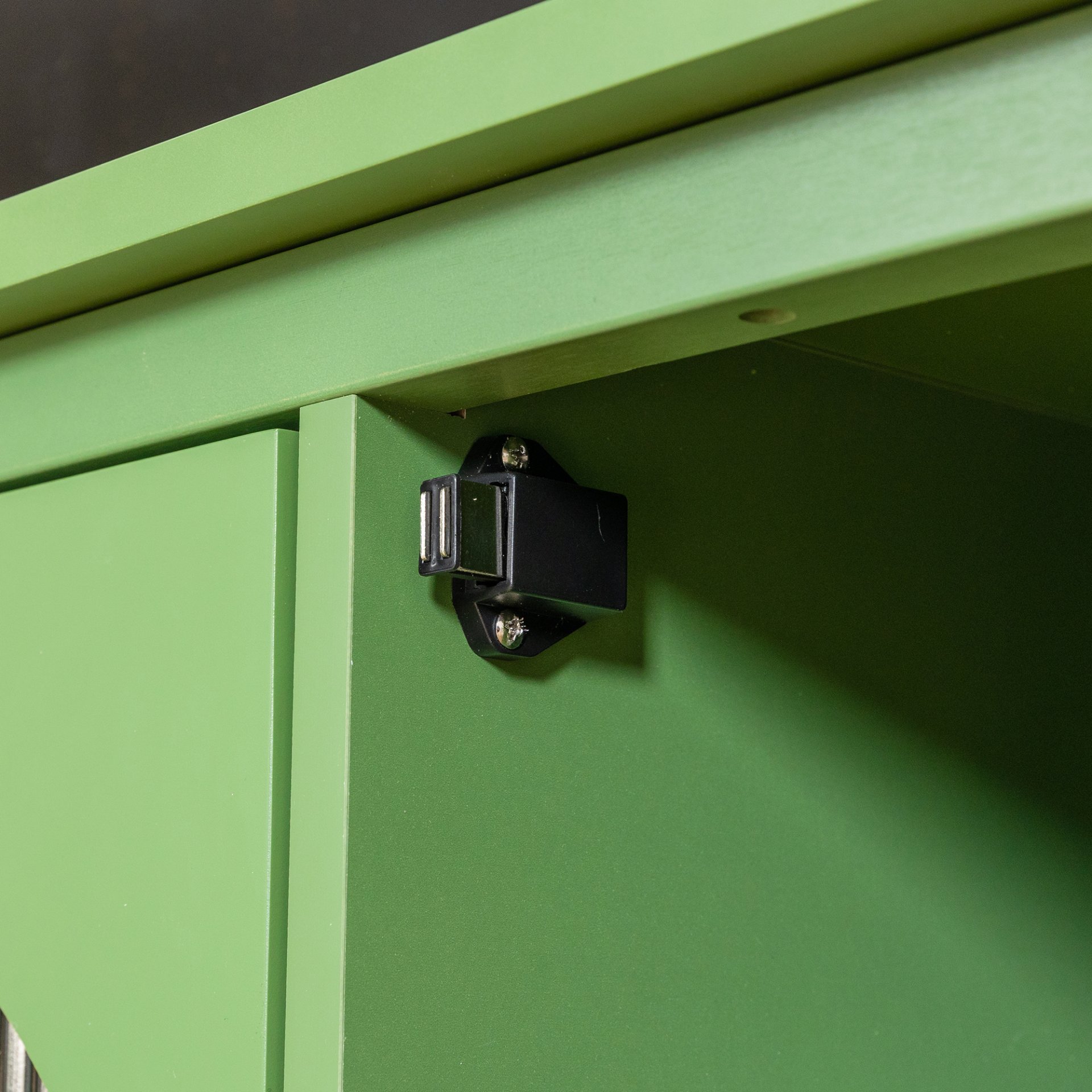 Stylish TV Cabinet, Entertainment CenterTV Stand, TVconsoletable, Media Console, Solidwood Frame, Changhong Glass Door, Metal Handle - Antique Green - Image 24