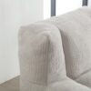Modern Indoor Fluffy Bean Bag Chair With Memory Foam And Ottoman Super Soft Velvet - Light Gray - Image 8