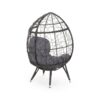 Cosmos - Round Hammered Iron Teardrop Chair - Gray - Image 7