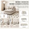 Oversized Chaise Lounge Indoor Single Sofa Bed With Wide Seat, Upholstered Lazy Sleeper Armchair With Movable Ottoman Reading Couch Set - Beige - Image 4